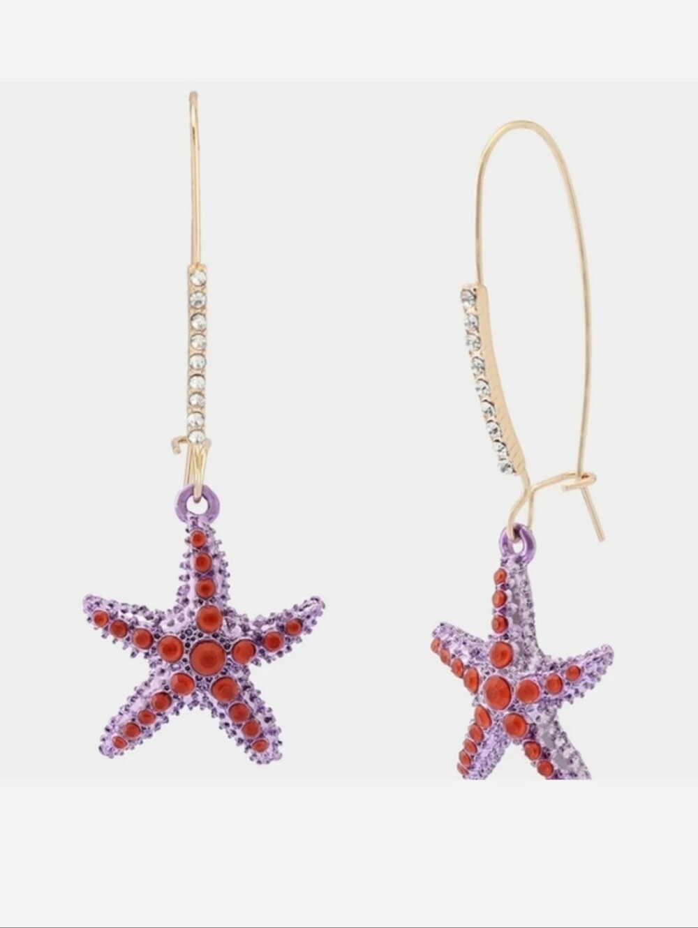 ✨️NWT MERMAID JEWEL STARFISH SHEAPARD HOOK EARRINGS/ BETSEY JONSON ✨️💜